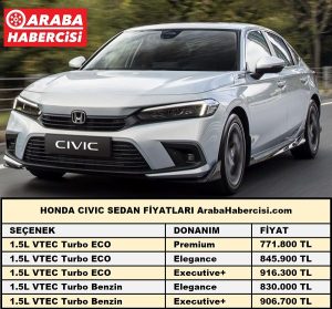 Honda Civic Sedan Fiyat Listesi