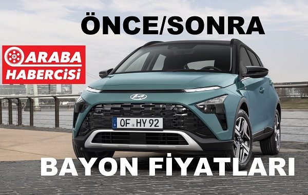 Hyundai Bayon ötv matrah fiyat