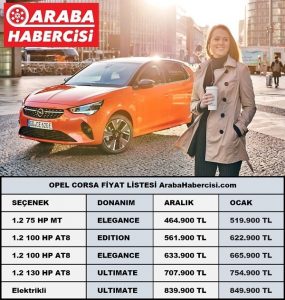 2023 Opel Corsa Fiyat Listesi