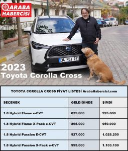 2023 Toyota Corolla Cross fiyat listesi